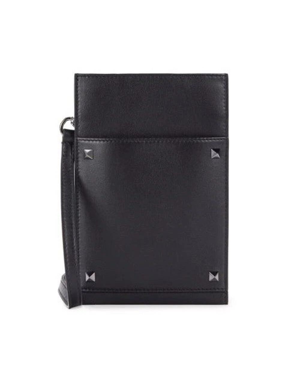 VALENTINO GARAVANI Rockstud Leather Phone Case Crossbody